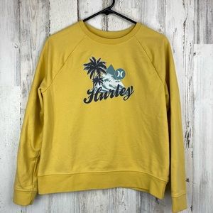 Hurley | Semi Cropped Sweatshirt Yellow Palm Tree